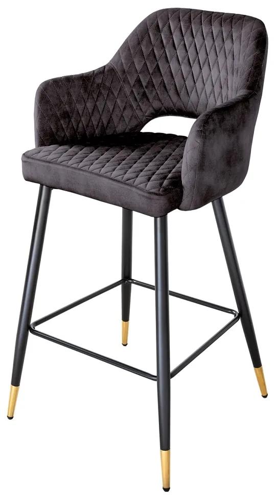 Dizajnová barová stolička Laney antracitový zamat