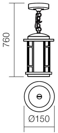 Redo 9956 - Vonkajší luster na reťazi BRISTOL 1xE327/42W230V IP23
