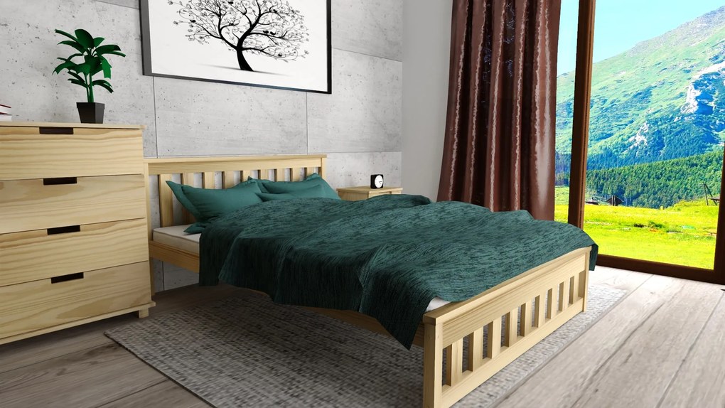 Posteľ MAICA 120 x 200 cm, borovica Rošt: S latkovým roštom, Matrac: Matrac Deluxe 10 cm