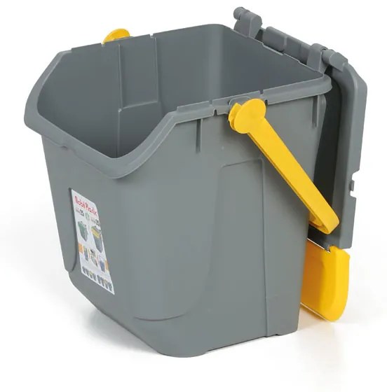 Plastový odpadkový kôš na triedenie odpadu ECOLOGY, 25 l, sivá/žltá