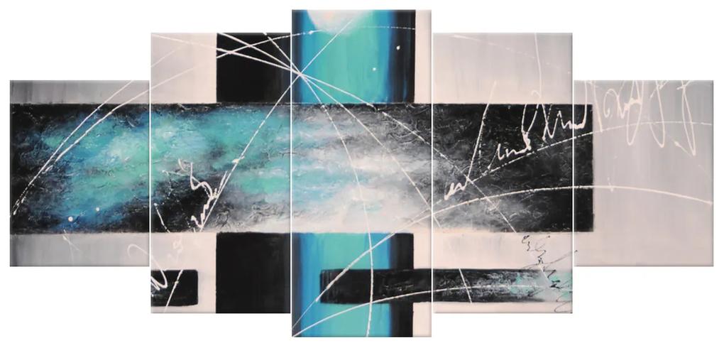 Gario Ručne maľovaný obraz Nebeské šialenstvo - 5 dielny Rozmery: 100 x 70 cm
