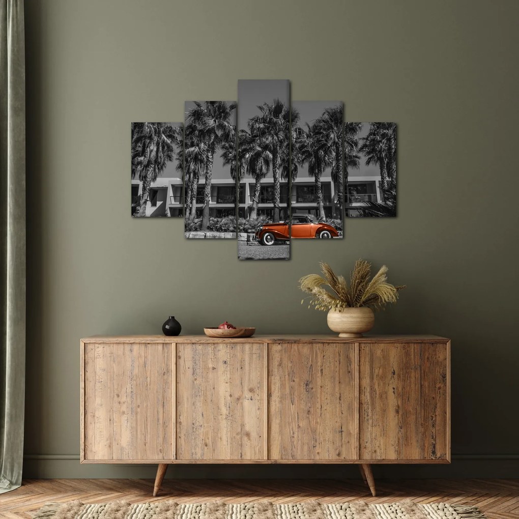 Obraz - Retro červené auto (150x105 cm)