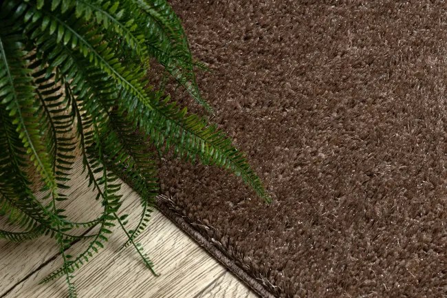 Kúpeľňový koberček SYNERGY glamour / lurex, hnedý