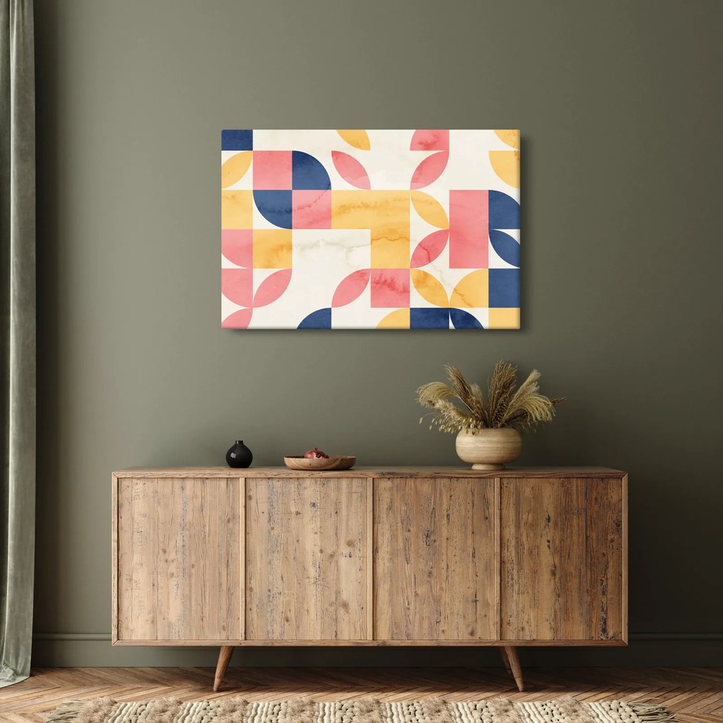 Obraz - Abstrakcia s retro vzormi (90x60 cm)