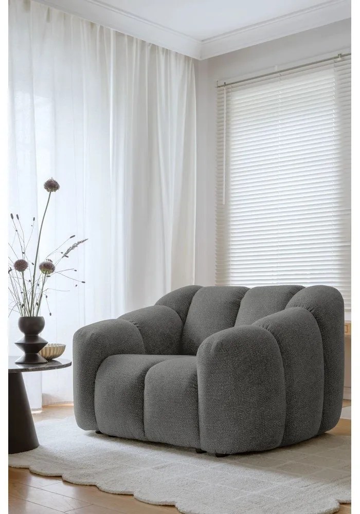 Sivé kreslo Shell – Miuform