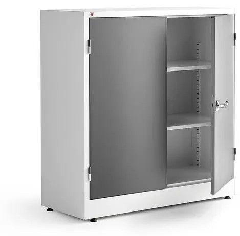 Kovová skriňa STYLE, 1000x1000x400 mm, biela/tmavošedá