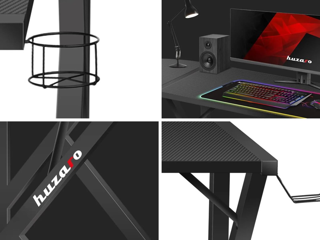 Rohový PC stolík Hyperion 6.3 (čierna). Akcia -18%. Vlastná spoľahlivá doprava až k Vám domov. 1087517