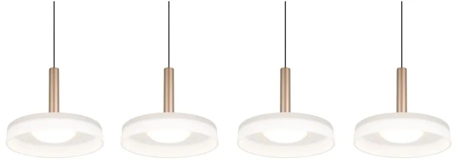 LED stmievateľné závesné svietidlo v čierno-bielo-zlatej farbe so skleneným tienidlom Celeste – Trio