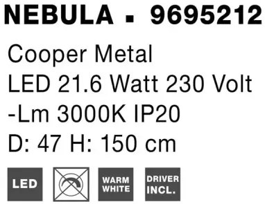 LED luster Nebula 49 zlatá