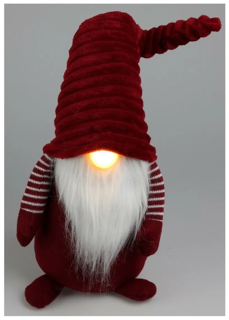 Vianočný trpaslík Gula s LED nosíkom, 24 x 57 x 14 cm