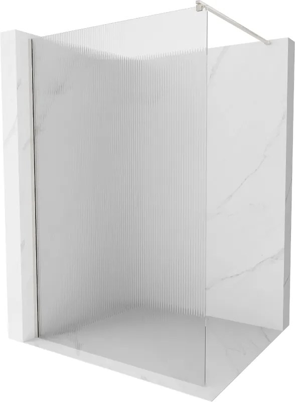 Mexen Kioto, sprchová zástena Walk-In 90 x 200 cm, 8mm sklo s rebrovým vzorom, brúsená oceľ profil, 800-090-101-97-09