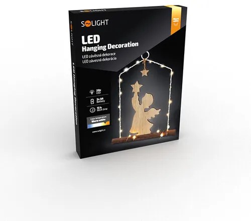 Solight LED závesná dekorácia Anjel, 20x LED, 2xAA