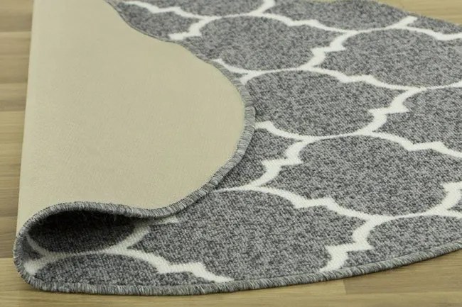 Protišmykový koberec CLOVER svetlosivý kruh