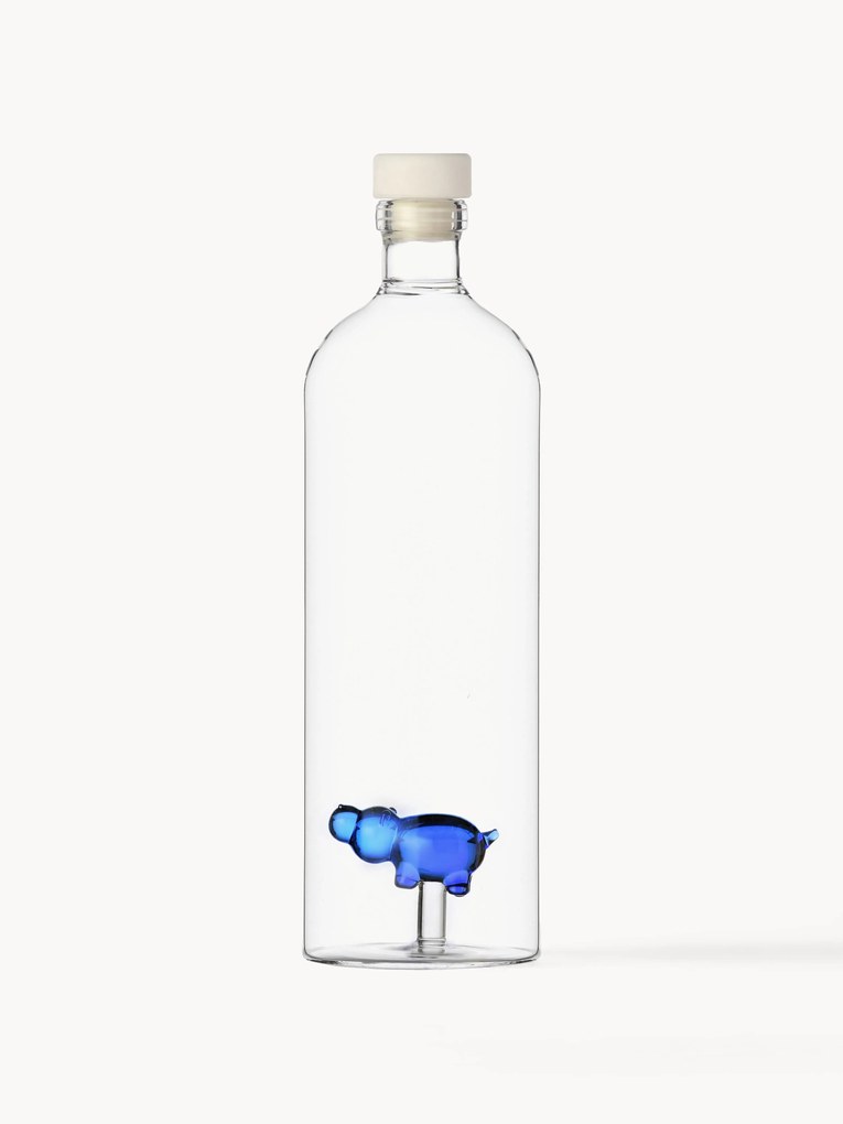 Ručne vyrobená karafa z borosilikátového skla Hippo, 1,1 l