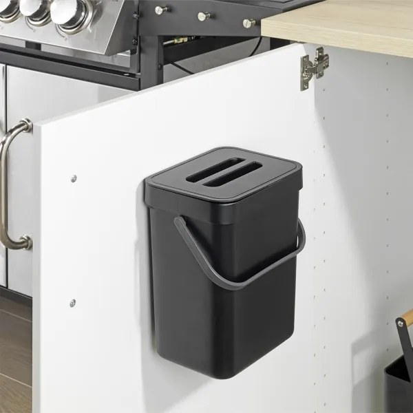 WENKO 55027100 - Odpadkový kôš BLACK OUTDOOR KITCHEN 19x24 cm čierny/šedý/priehľadný