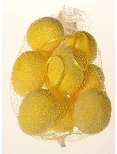 Umelé Vajíčka závesné žltá, sada 9 ks, v. 6 cm, sieťka