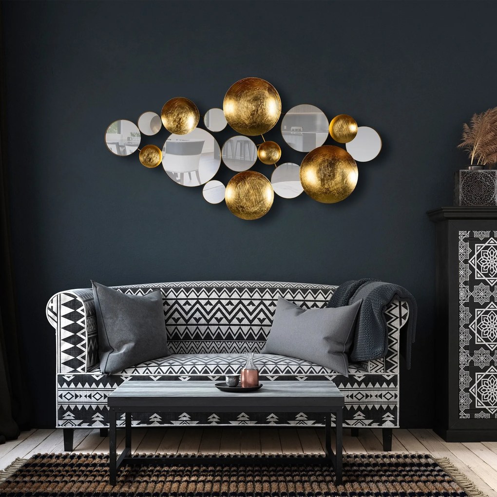 Nástenná kovová dekorácia Nekonečno 1 zlatá