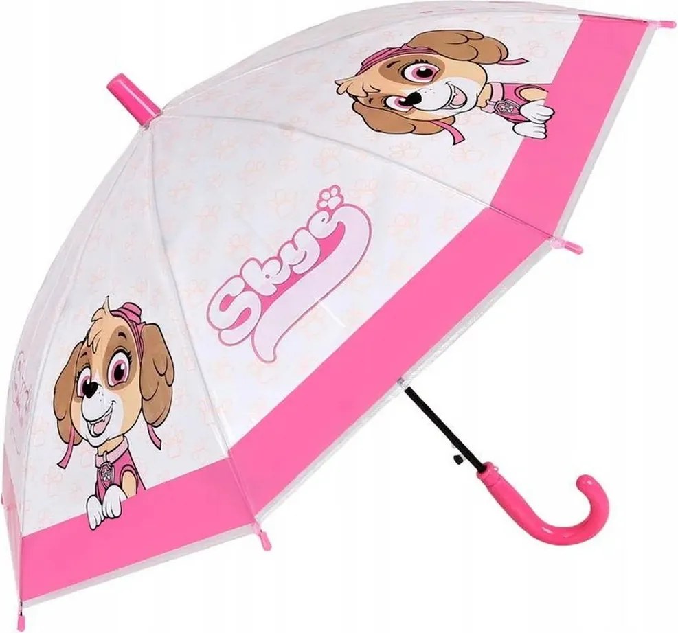 Dievčenský vystreľovací dáždnik Paw Patrol - Labková patrola – motív pilotka Skye - pr. 70 cm