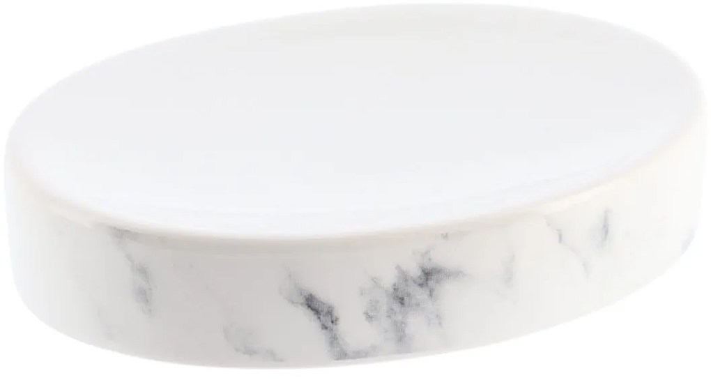 Sada kúpeľňových doplnkov Nardi Marble, biela/s chrómovými prvkami
