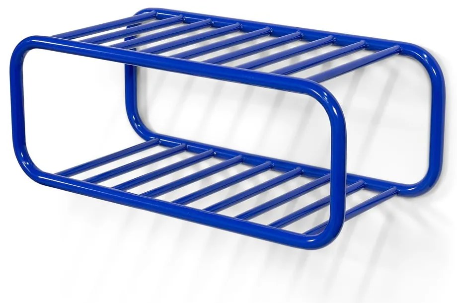 Modrá kovová závesná skrinka na topánky 72x28x35 cm Retro – Spinder Design