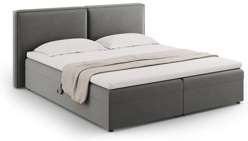 Sivá boxspring posteľ s úložným priestorom 180x200 cm Arendal – Cosmopolitan Design