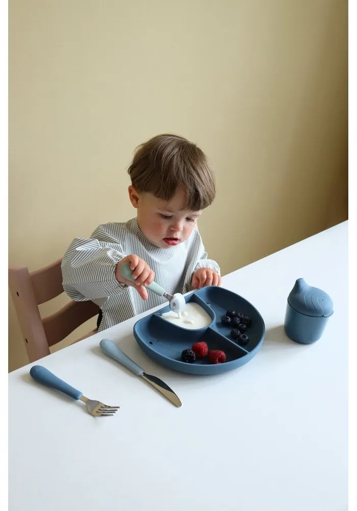 Zelený/modrý detský príbor 3 ks zo silikónu Ocean Mix – Cam Cam Copenhagen