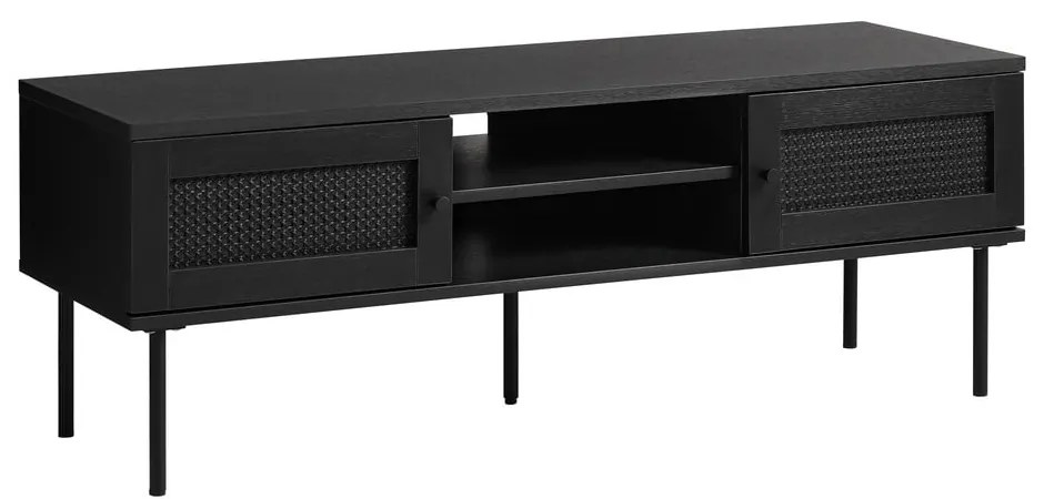 Čierny TV stolík v dekore duba 120x43 cm Pensacola – Unique Furniture