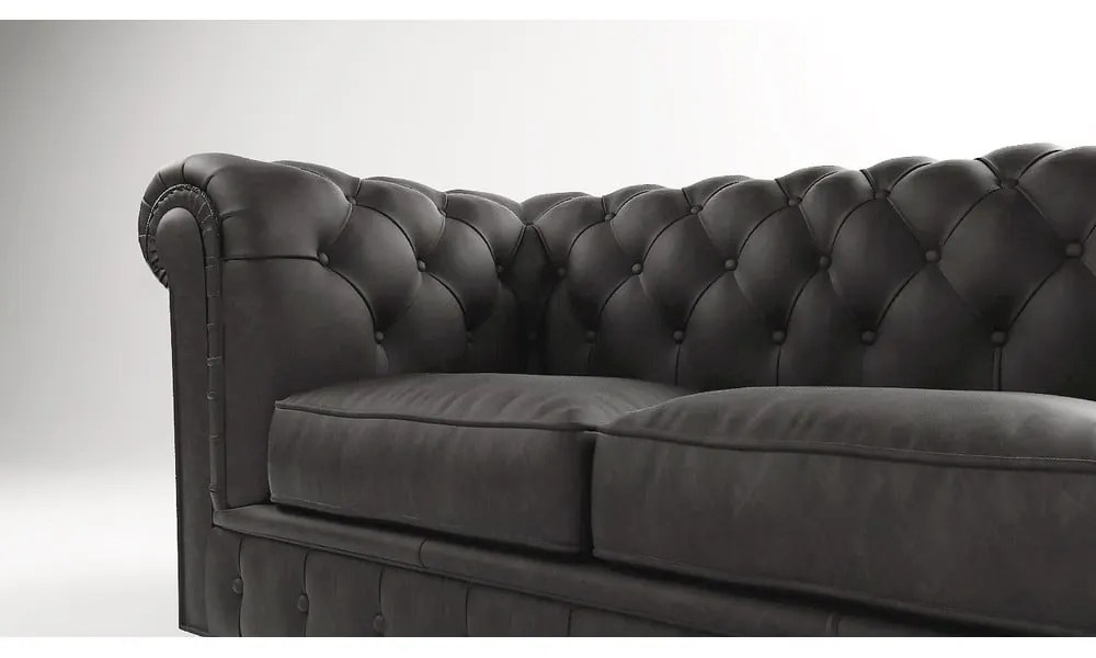 Antracitová zamatová pohovka 230 cm Cambridge - Ropez