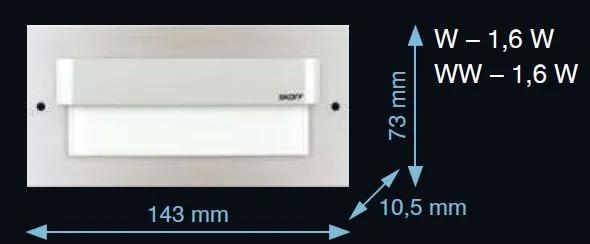 LED nástenné svietidlo Skoff Tango Max short hliník neutrálna IP20 MI-TMX-G-N