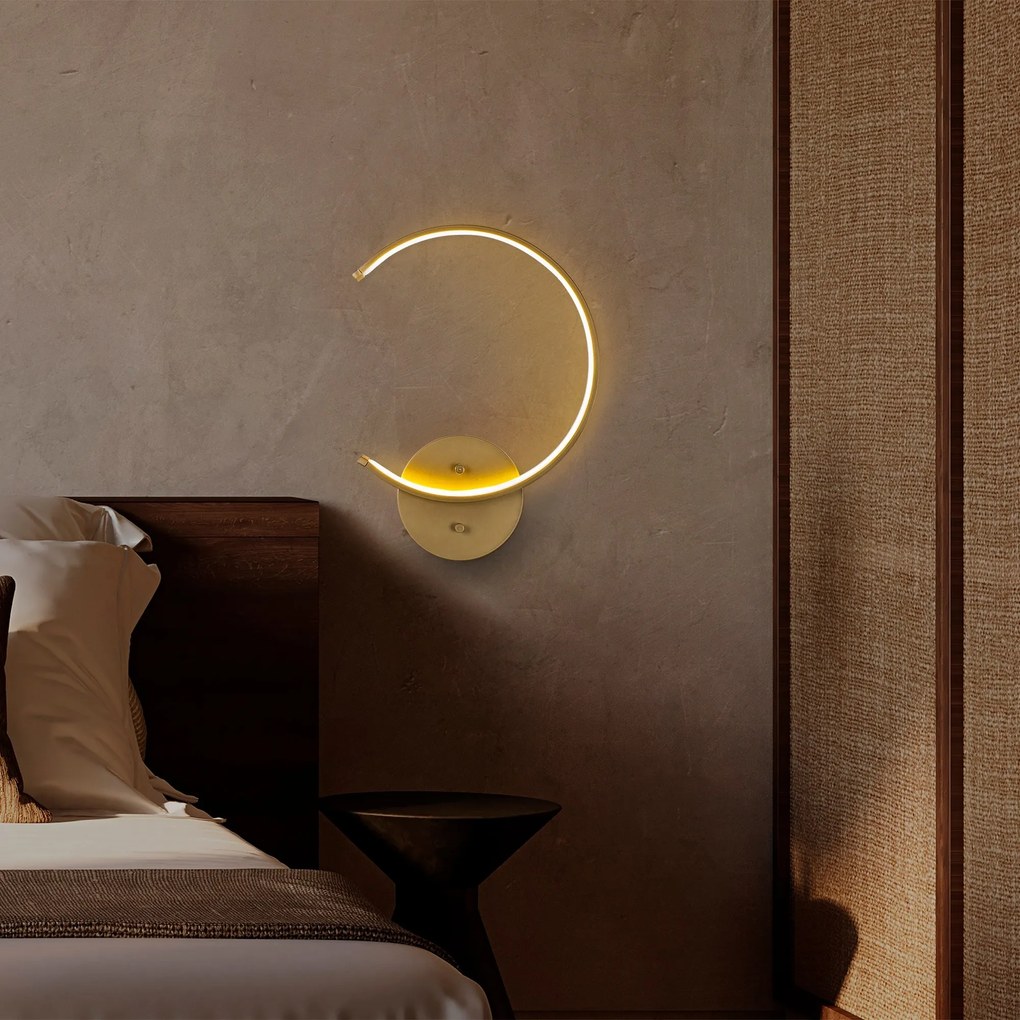 Nástěnné LED svítidlo Moon zlaté