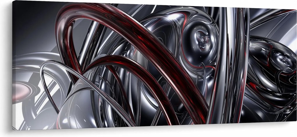Obraz sivej abstrakcie (120x50 cm)