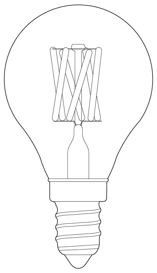 Teplá LED filamentová stmievateľná žiarovka E14, 3 W Pluto – tala