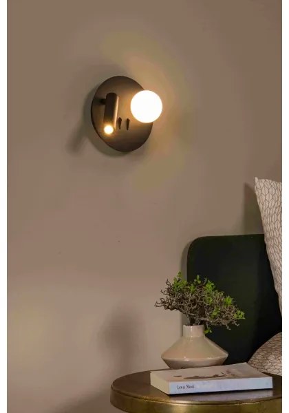 Lucide 77286/02/30 - LED Nástenné svietidlo MATIZ 2xLED/3,5W/230V USB čierna