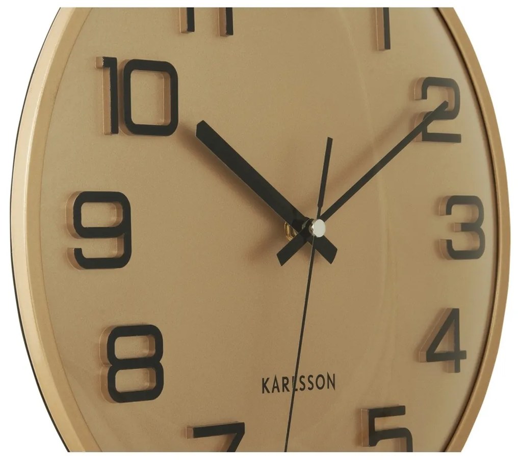 Karlsson 6022GD dizajnové nástenné hodiny zlaté,priemer 30 cm