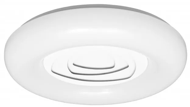 ECOLITE Stropné LED osvetlenie DONUT, 80W, teplá biela-studená biela, okrúhle, 48cm, biele