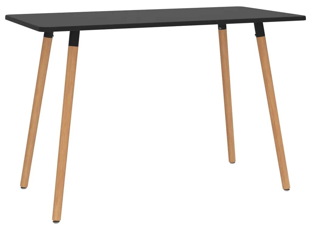 vidaXL Jedálenský stôl, čierny 120x60x75 cm, kov