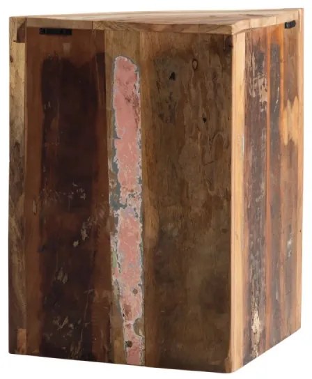 furniture-nabytek.cz - Masívna rohová zrkadlová skrinka Sumana z recyklovaného dreva, lakovaná, hnedá – 65×30×65 cm