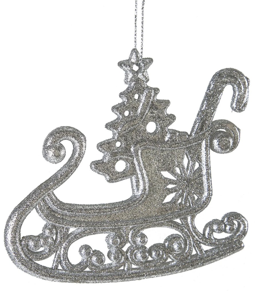 VIANOČNÁ DEKORÁCIA SK SADA 6KS 12X10 CM STRIEBORNÁ