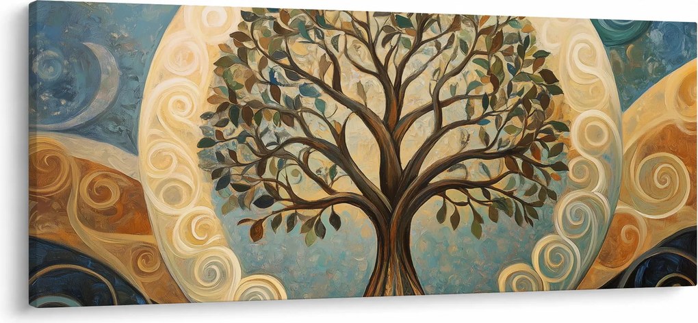 Obraz – Strom života a špirály (120x50 cm)