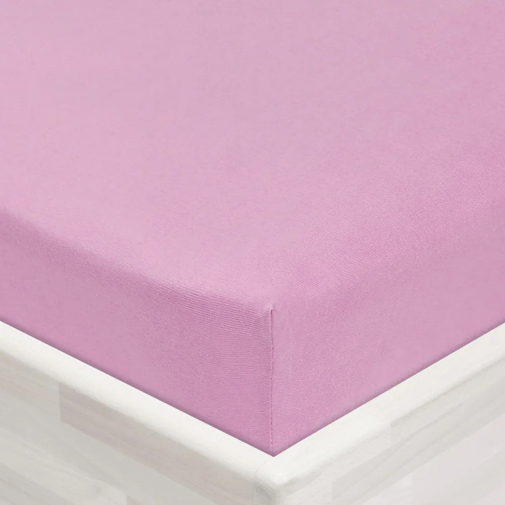 Detské jersey napínacie prestieradlo do postieľky JR-008 Ružová lila 80 x 140 x 10 cm - do postieľky