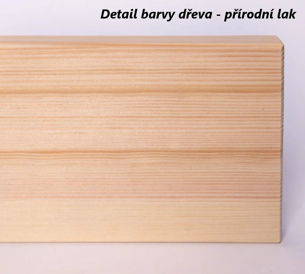Detská poschodová posteľ z masívu borovice VIKTOR s prístelkou a šuplíky - 200x90 cm - prírodná