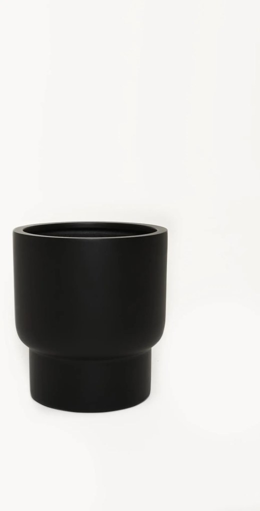 Kvetináč LIVELLO, sklolaminát, výška 41 cm, čierny