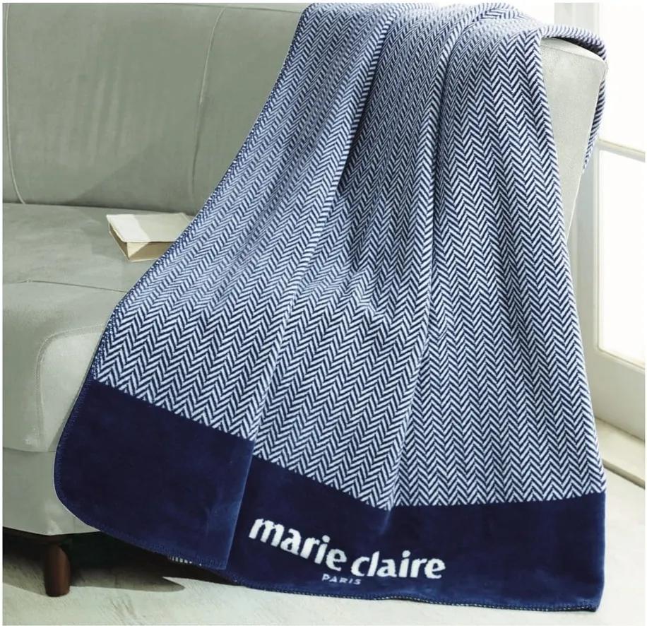 Modrá deka z edície Marie Claire Bastia, 130 × 170 cm