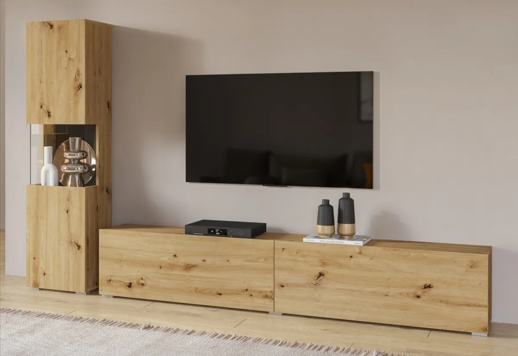 Obývacia zostava AVANA 05/40 + LED osvetlenie, čierna/wotan