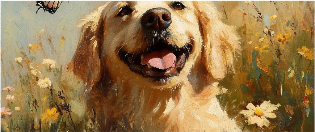 Obraz - Šťastný psík (120x50 cm)