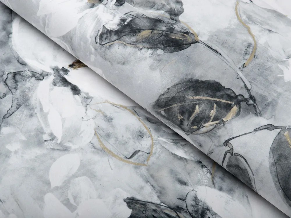 Biante Zamatový štvorcový obrus Tamara TMR-006 Designové kvety na sivom 130x130 cm