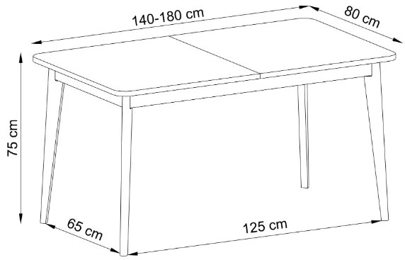 Rozkladací jedálenský stôl Primo 140/180 cm dub Riviéra/biely