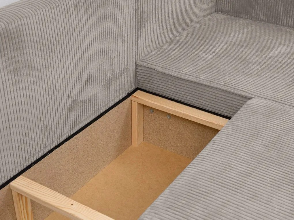 AKCIA Béžová sedacia súprava do tvaru U SMART COSARO 295x140 cm II. akosť