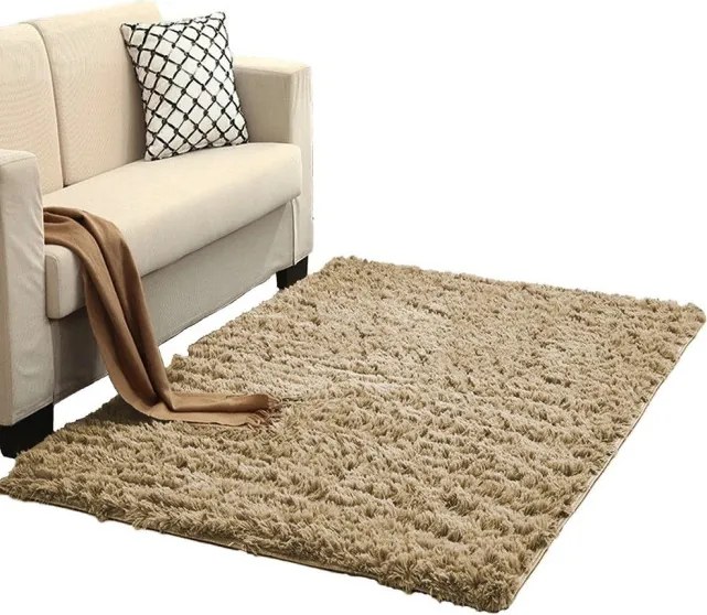 Protišmykový koberec SHAGGY karamelový