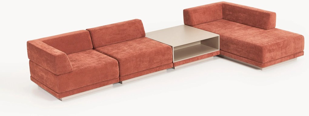 Modulárna rohová pohovka's konferenčným stolíkom Colin (4-miestna)